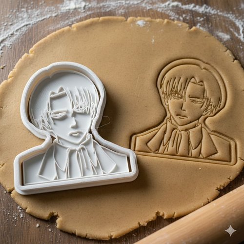 Emporte-piece levi ackerman l attaque des titans pour biscuits 8cm