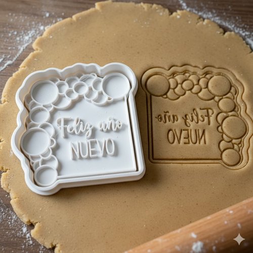 Emporte-pièce feliz año nuevo - moule biscuit nouvel an 8 cm