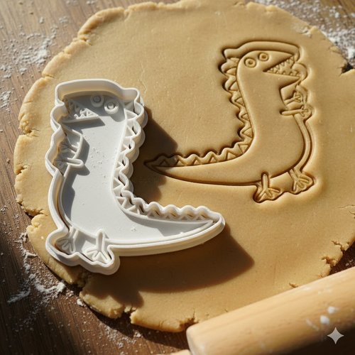 Emporte-piece dinosaure rigolo 8 cm - moule biscuit artisanal