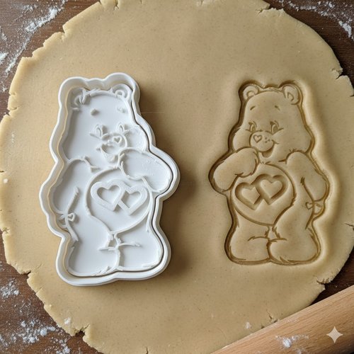 Emporte-pièce care bear ours cœurs - moule biscuit 8 cm