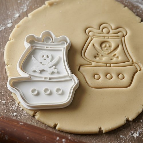 Emporte-pièce bateau pirate - moule à biscuit artisanal 8 cm