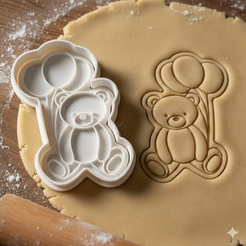 Emporte-pièce ours et ballons - moule biscuits 8 cm