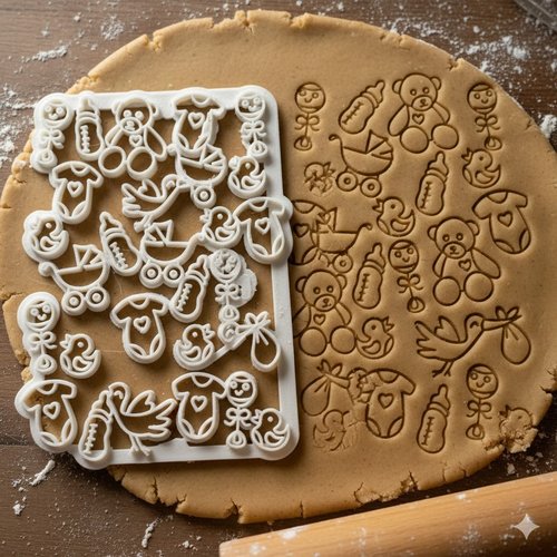 Emporte-piece bebe baby shower - moule biscuit artisanal 8 cm