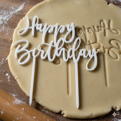 Emporte-piece happy birthday 8 cm - moule a biscuit anniversaire