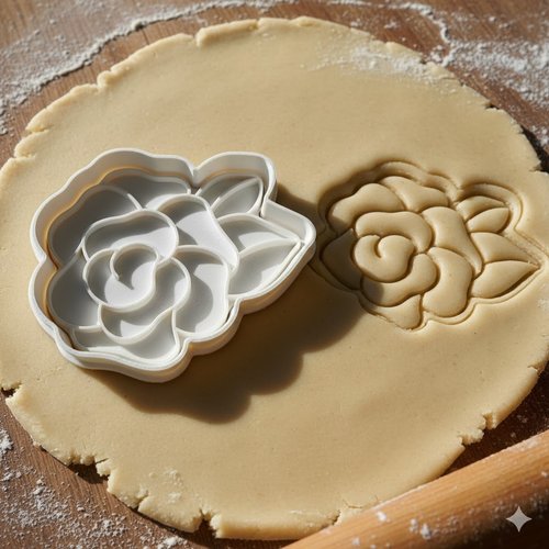 Emporte-piece rose - moule biscuits et patisserie artisanale 8 cm