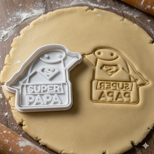 Emporte-pièce super papa - moule à biscuit artisanal 8 cm