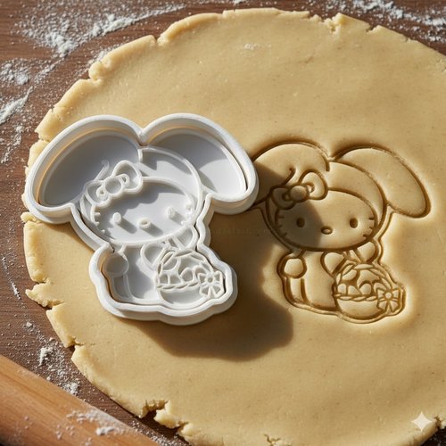 Emporte-piece hello kitty lapin de paques 8 cm - moule patisserie