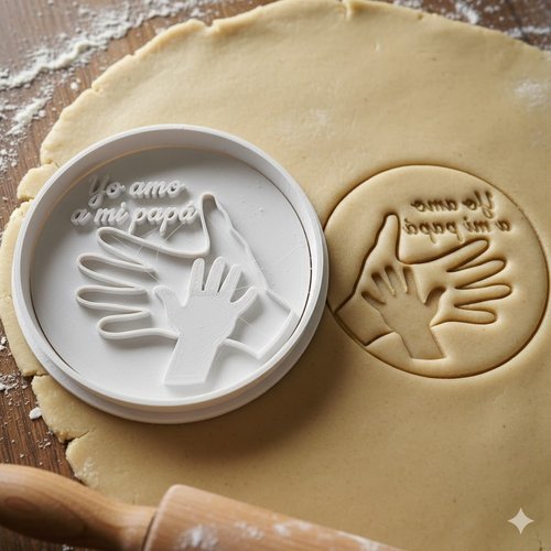 Emporte-piece fete des peres yo amo a mi papa 8 cm noir