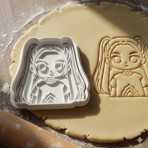 Emporte-pièce manga fille - moule à biscuit artisanal 8 cm