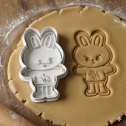 Emporte-piece lapin k-pop leebit skz - moule biscuit artisanal 8 cm