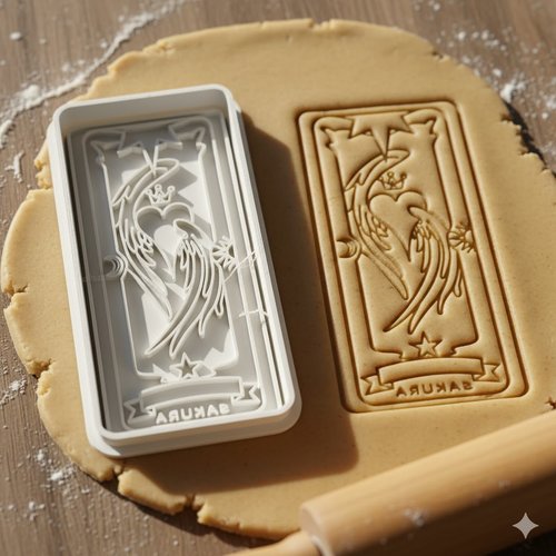 Emporte-pièce sakura carte de tarot 8cm - moule à biscuits artisanal