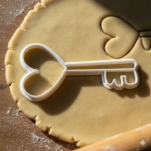 Emporte-piece cle coeur 8 cm - moule biscuit patisserie artisanale