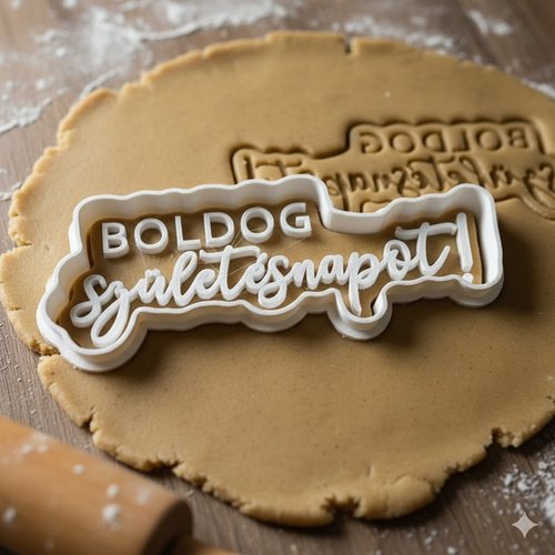 Emporte-pièce boldog szuletesnapot - moule biscuit anniversaire 8cm
