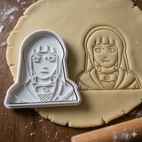 Emporte-pièce hinata hyuga - moule à biscuits manga naruto 8 cm