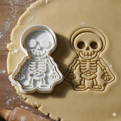 Emporte-pièce squelette pour biscuits et pâtisserie - 8 cm