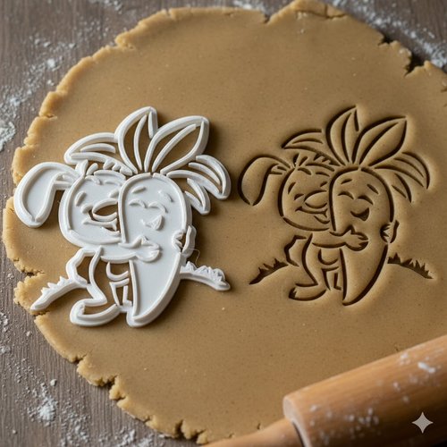 Emporte-piece lapin et carotte 8 cm pour biscuits et patisserie