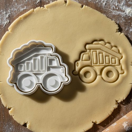 Emporte-piece camion de chantier 8 cm - moule biscuit artisanal