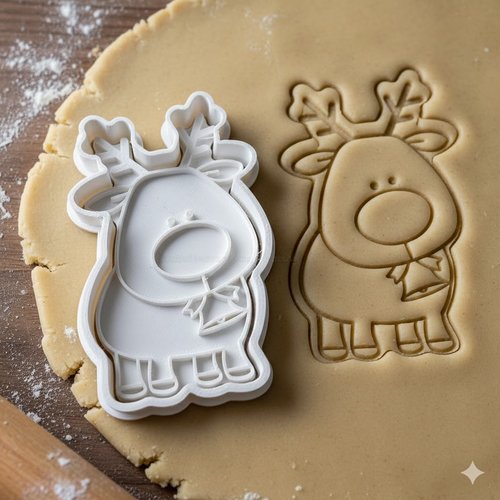 Emporte-pièce renne de noël 8 cm - moule à biscuits artisanal
