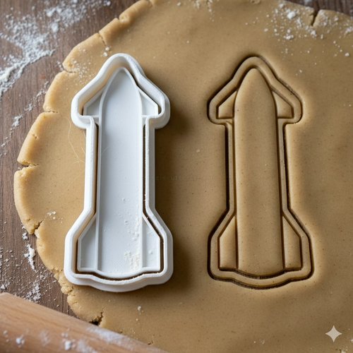 Emporte-piece fusee starship 8 cm - moule a biscuit artisanal