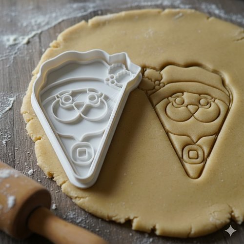 Emporte-piece santa chat de noel 8 cm - moule biscuit artisanal