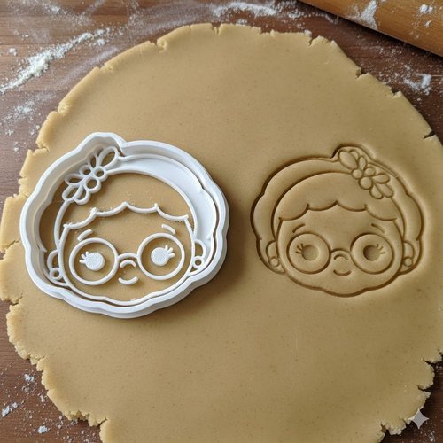Emporte-piece visage grand-mere - moule a biscuit 8 cm