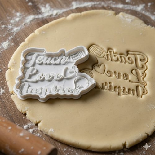 Emporte-piece teach love inspire - moule biscuits professeur 8 cm
