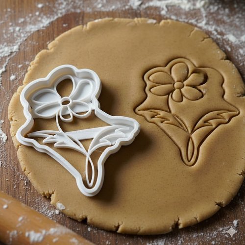 Emporte-piece fleur artisanale 8 cm pour biscuits et patisserie