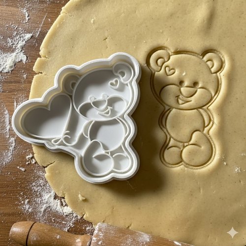 Emporte-piece ours coeur 8cm - moule biscuits et pate a sucre
