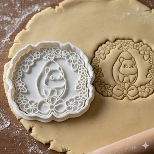 Emporte-piece ghibli totoro avec couronne de fleurs - 8 cm