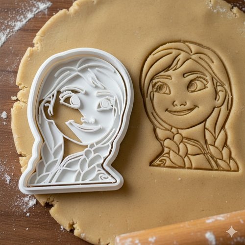 Emporte-piece anna reine des neiges 8 cm - moule biscuit artisanal