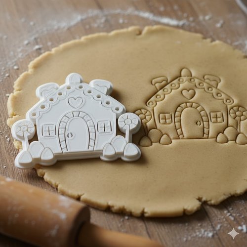 Emporte-piece maison de noel 8 cm - moule biscuit artisanal