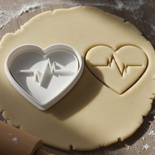 Emporte-piece coeur battant rythme cardiaque 8 cm - patisserie