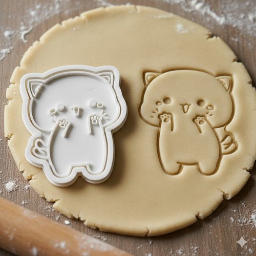 Emporte-pièce chat kawaii 8 cm - moule à biscuit artisanal