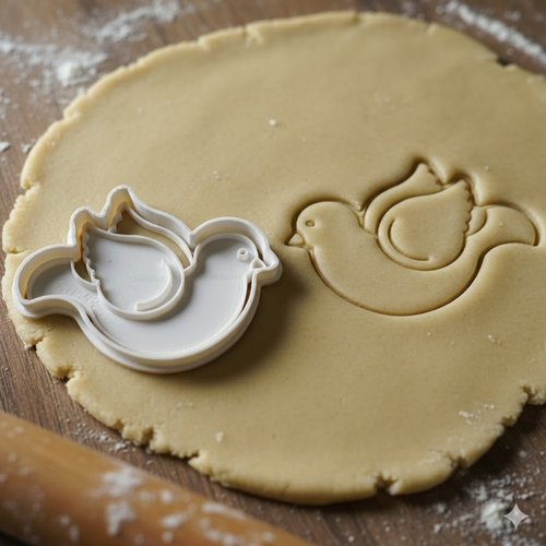 Emporte-piece colombe en plastique noir 8 cm pour biscuits