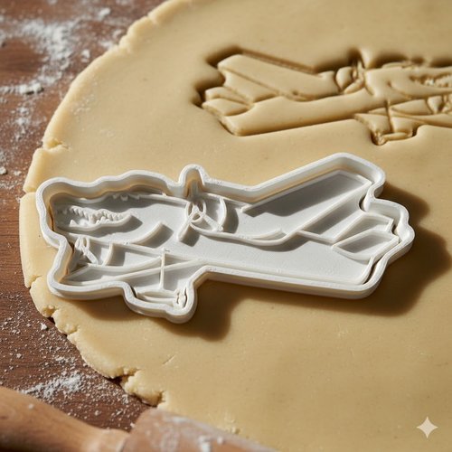 Emporte-piece avion de chasse shark - moule biscuit 8 cm