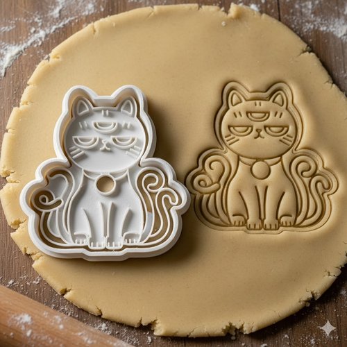 Emporte-piece chat mystique 3 yeux 8cm - moule biscuit artisanal