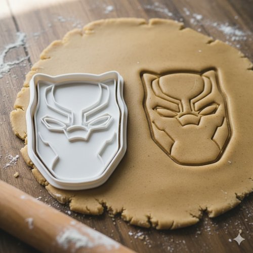 Emporte-piece black panther 8 cm - moule a biscuit super-heros