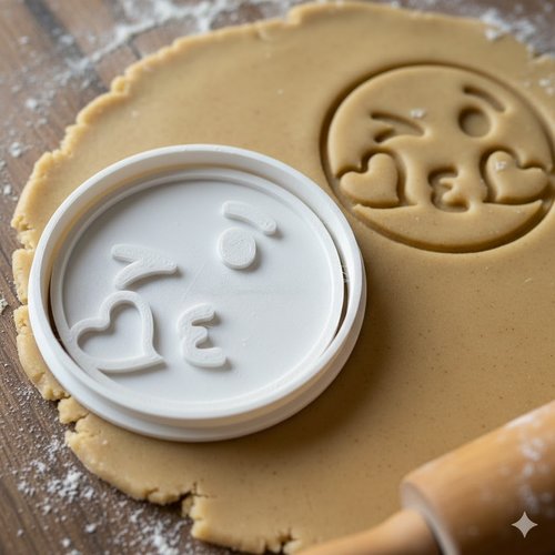 Emporte-piece emoji bisou coeur - moule patisserie artisanal 8 cm