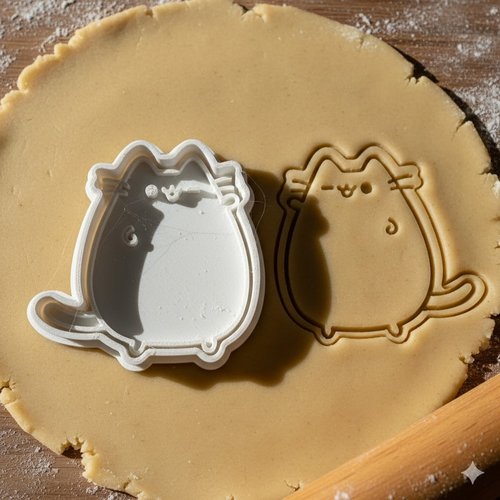 Emporte-pièce chat pusheen 8 cm - moule biscuits et pâte à sucre