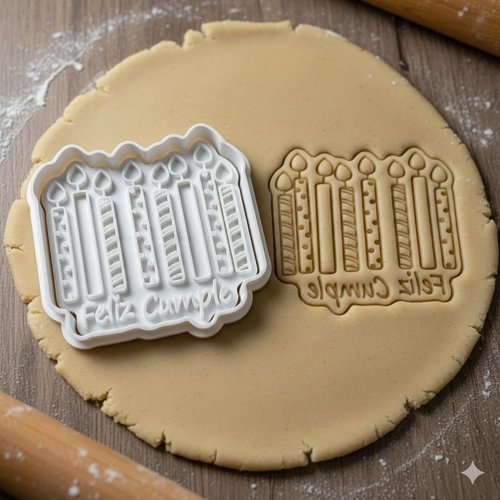 Emporte-pièce joyeux anniversaire feliz cumple - 8 cm