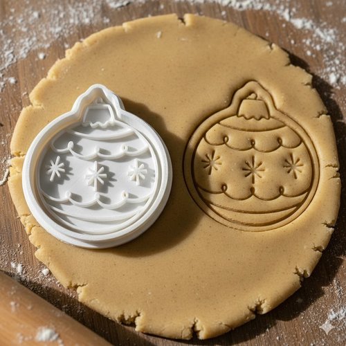 Emporte-piece boule de noel - moule a biscuits artisanal 8 cm