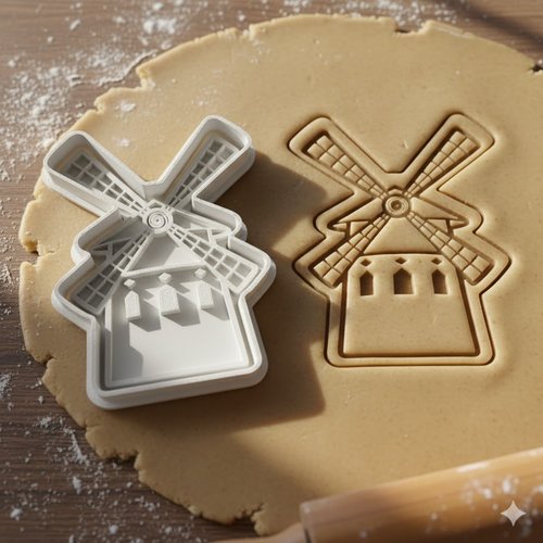Emporte-pièce moulin à vent - moule à biscuit artisanal 8 cm