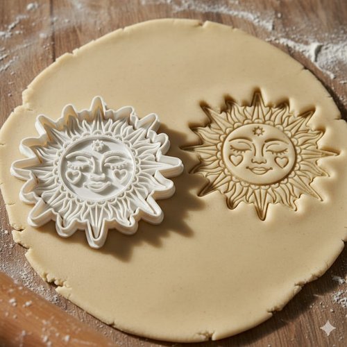 Emporte-piece soleil boheme 8 cm - moule biscuit artisanal