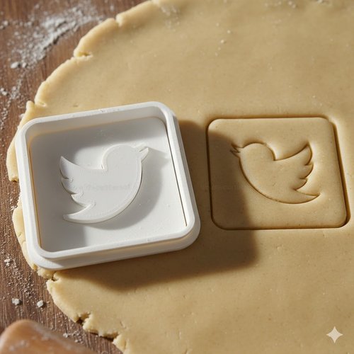 Emporte-piece logo twitter 8 cm - moule a biscuit patisserie