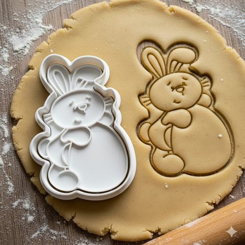 Emporte-piece lapin de paques 8 cm - moule biscuit artisanal