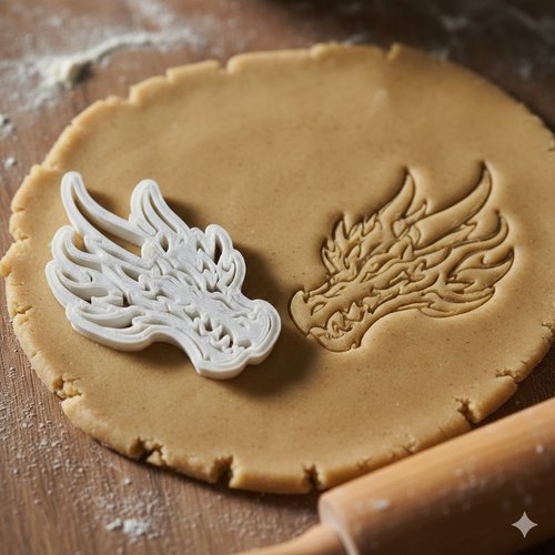 Emporte-piece dragon pour biscuits et pate a sucre - 8 cm