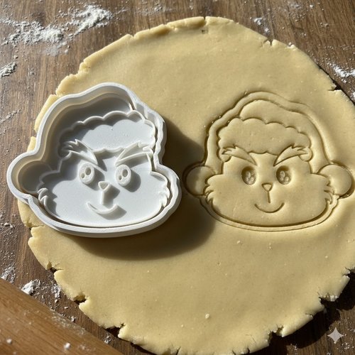 Emporte-piece grinch noel - moule a biscuits artisanal 8 cm