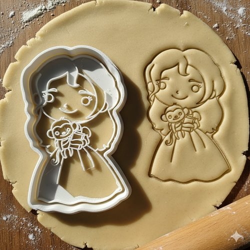 Emporte-pièce fille et singe 8 cm - moule biscuit artisanal