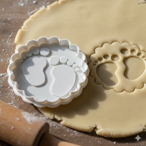 Emporte-piece pieds de bebe 8 cm - moule a biscuit naissance