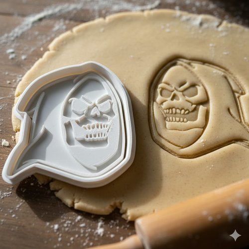 Emporte-pièce faucheuse squelette - moule biscuit halloween 8 cm